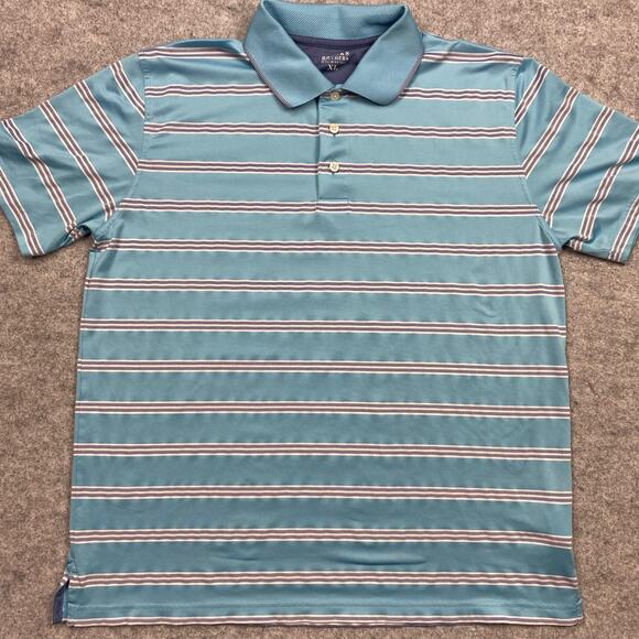 Brooks Brothers Polo mens XL golf performance stripe stretch spandex blue casual - Picture 1 of 9